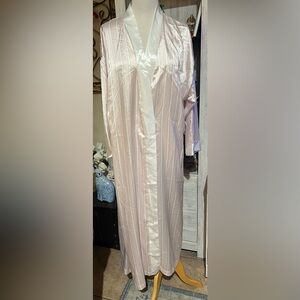 Dior Pink and White Satin Robe